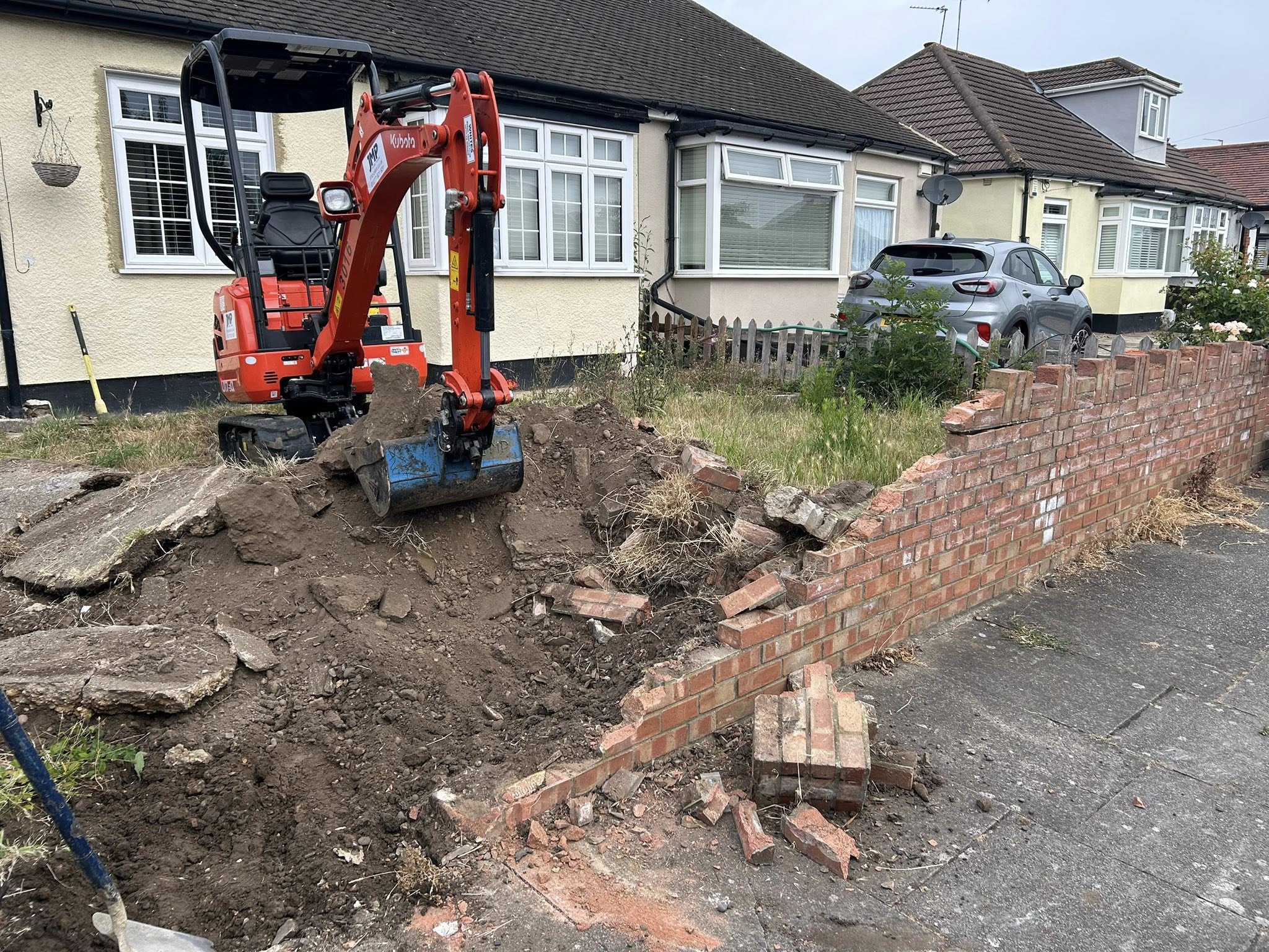 Before block paving project in Jersey