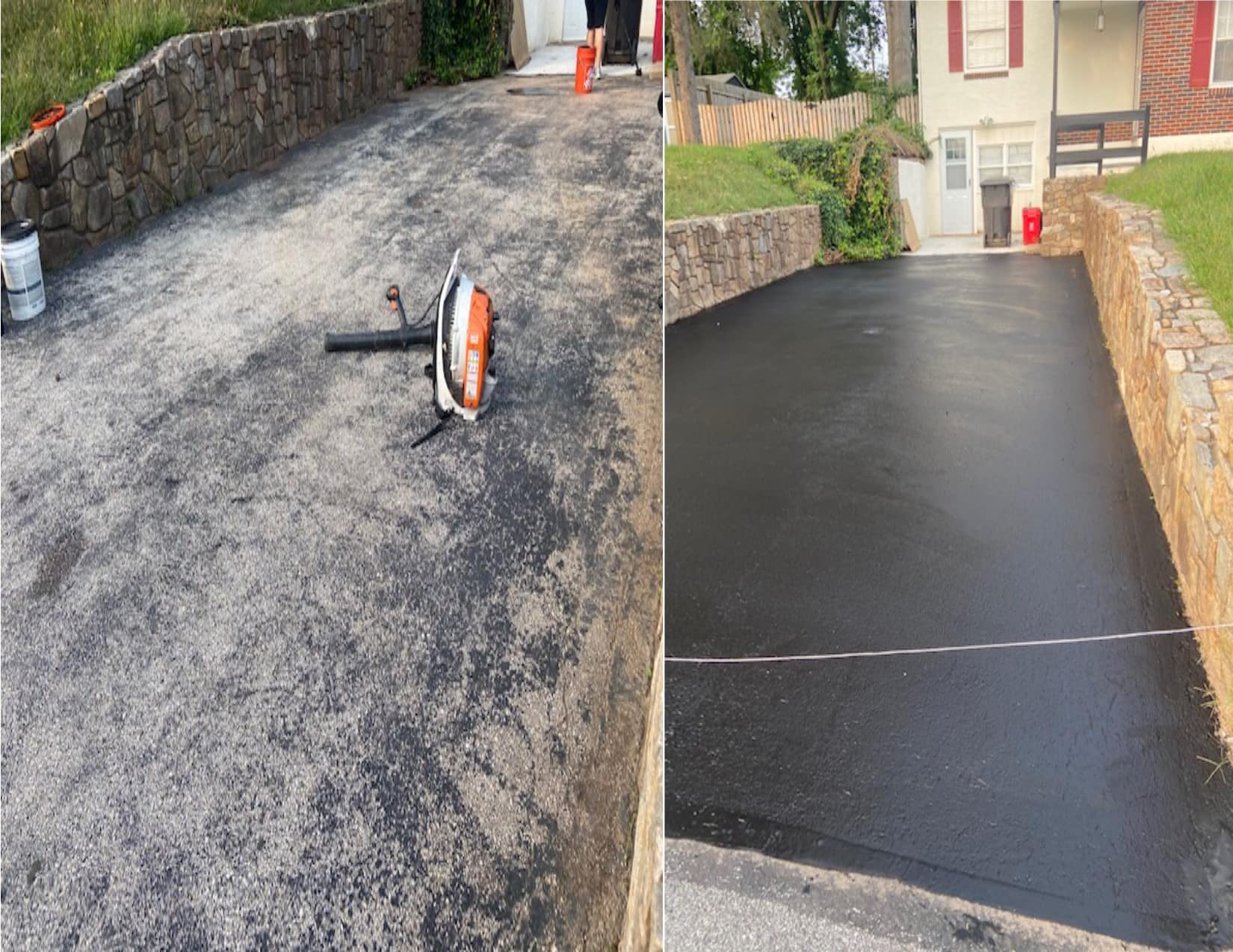Before and after tarmac maintenance by Tarcivils